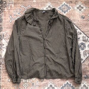 Old Navy Ruffle Collar Plaid Button Down